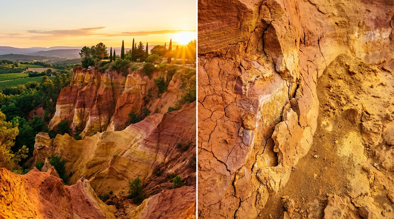 explorez le sentier des ocres et admirez des paysages naturels aux couleurs flamboyantes uniques en leur genre. une balade incontournable pour les amoureux de la nature et de la randonnée.