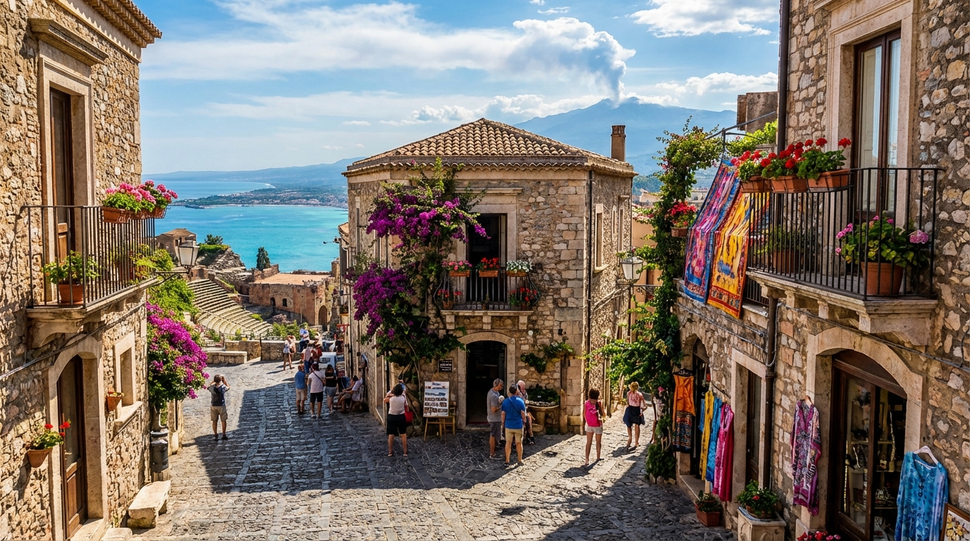 explore taormine, un joyau sicilien où la mer méditerranée rencontre la majesté du volcan etna, pour une expérience inoubliable mêlant culture, nature et histoire.