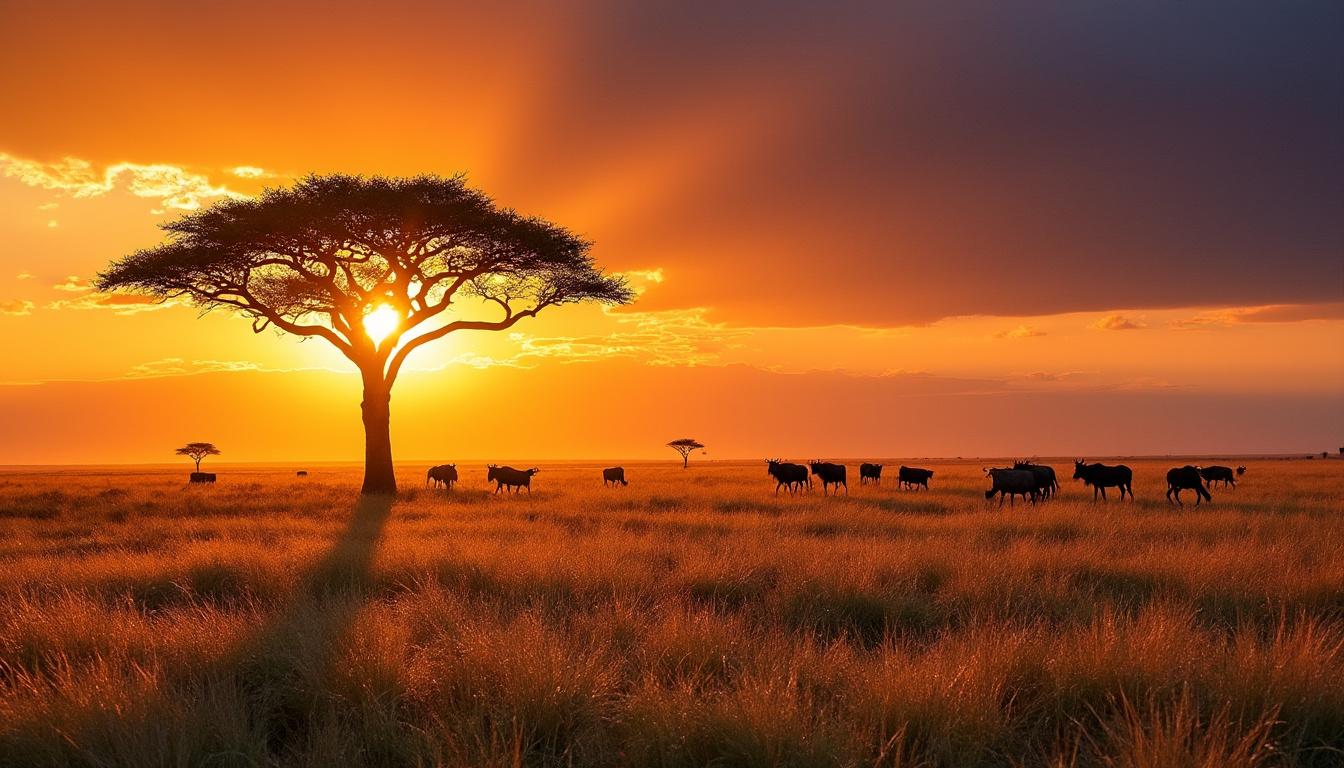 partez à l'aventure avec un safari en tanzanie et explorez ses paysages époustouflants, sa faune sauvage exceptionnelle et ses merveilles naturelles uniques.